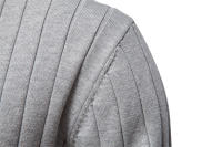 Cárdigan con cuello en V para hombre, suéter de manga larga, Chaqueta de punto con ribete de Color de contraste de moda - details 26