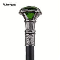 Bastón De Paseo Plateado Con Diamante Verde Artificial, Elegante bañador Decorativo Retro, De Lujo Para C - details 6