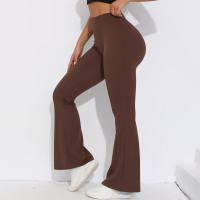 con V-ck Mujer, Pantalones, Ropa deportiva de gimnasio, Leggings de entrenamiento, Pantalones acampanados de pierna ancha para yoga - details 4