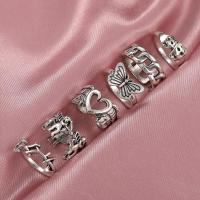 Conjunto de anillos de billar de póker de color plateado Vintage Punk para mujer Anillos de corazón gótico Hip Hop Y2k joyería de regalo masculina de moda coreana - details 24