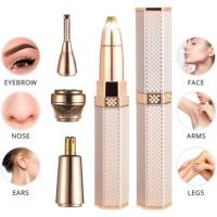 SANDALFON Maquinilla de Afeitar para Cejas Eléctrica 4 en 1, 4 cabezales de corte Recortadora de Vello Nasal, Depilación Facial para Mujeres  y removedor de Cabello, Brazos, Piernas, Cuerpo, Lavable Recargables Carga usb Seguro y sin Dolor - details 3