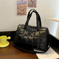 Bolso cruzado de algodón para mujer, bolsa de hombro de gran capacidad, a la moda, estilo Boston - details 5