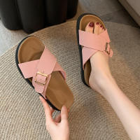 2025 Sandalias de verano para mujer, suela gruesa, plataforma cruzada, chanclas de playa retro, correa única, zapatos casuales - details 13