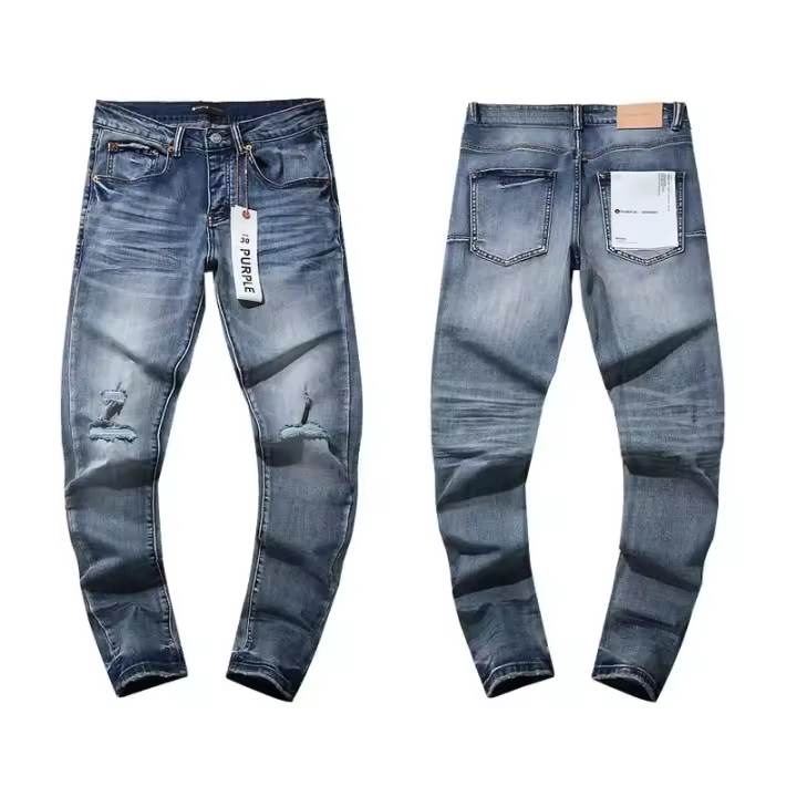 Vaqueros americanos y europeos de calle a la moda, versión auténtica de 24 años, pantalones casuales clásicos, estilo con agujeros para hombres y mujeres - 1
