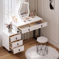 Maquillaje de Alto Brillo con Encimera 2 Cajones y 1 Cómodo Mara y Metal Mueble de Dormitorio Morno - details 9
