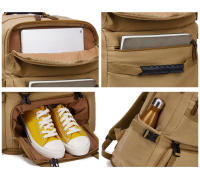 Bolsa de viaje de lona para hombre, mochila de gran capacidad, capacidad expandible, con interfaz USB - details 4