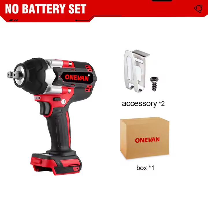 ONEVAN-llave de impacto eléctrica sin escobillas, Torque de 1800n. M, batería de iones de litio de 1/2 pulgadas, herramienta eléctrica inalámbrica para batería Makita de 18V - 1