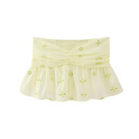 OUWU- Novedad De Verano Para Mujer, Top Sin Tirantes Plisado Bordado, Estilo Corto Reductor De Edad A La Moda Con Bordes Con Volantes - details 5