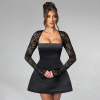 Vestido de encaje con corte bajo y cintura alta, estilo sexy, novedad de verano, ropa de mujer M24DS193 - details 4