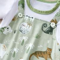Romper IURNXB Para Bebé Niño Con Estampado De Animal De Zoológico Ropa De Bebé Recién Nacido Dos Piezas Falsas Con Mangas Cortas Estilo Europeo Y Americano Para Juego Casual - details 2