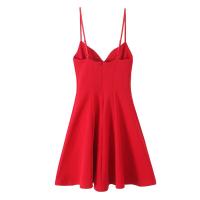 Vestido Retro de Moda para Mujer Diseño de Cuello en Corazón Vestido Mini con Tirantes Anchos - details 6