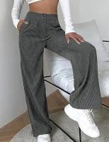 Otoño Invierno pantalones de pana de pierna ancha de cintura alta para mujer moda coreana algodón Casual todos medianos - details 5