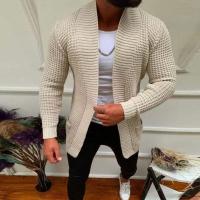 Nuevo abrigo de punto para hombre, cárdigan largo, suéter informal a la moda, chaqueta, gabardina de punto para hombre, ropa de calle de otoño, para hombre - details 1