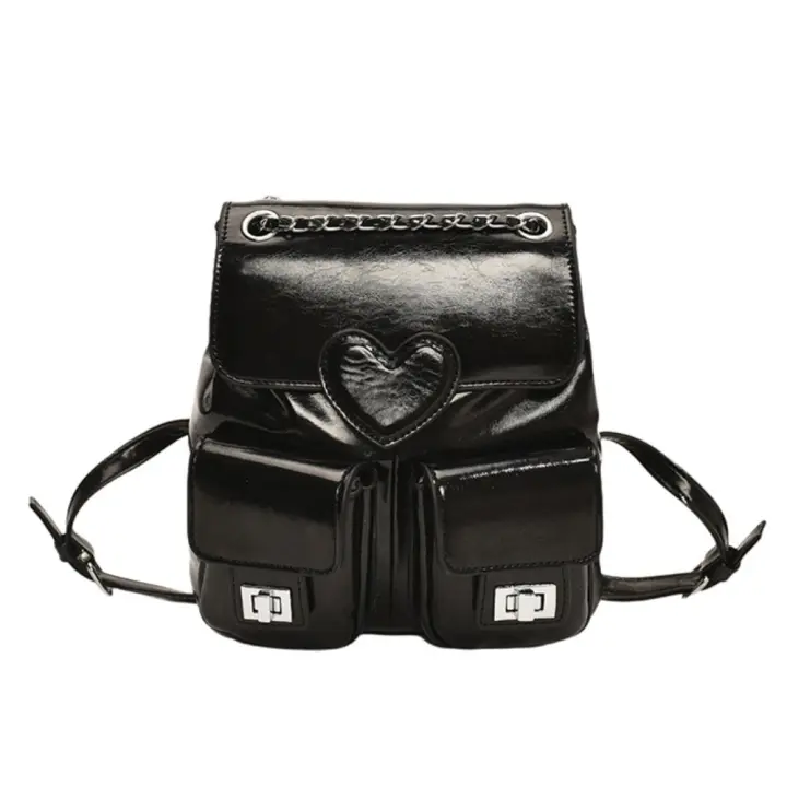 Diseño sentido nicho mochila plata amor de las mujeres nueva moda mochila versátil cadena cubo bolsa de viaje - 1