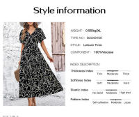 Vestido de manga corta estampado de vacaciones de ocio de primavera y verano para mujer 2024 - details 0