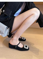 Francés Mary Jane cabeza cuadrada aumento de altura interior solo zapatos de las mujeres nova moda banquete medio arrastre zapatos de las mujeres - details 24