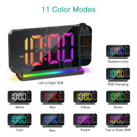 ORIA-reloj despertador con proyección, dispositivo Digital con retroiluminación RGB de 7 pulgadas, 10 colores, para el hogar y los dormitorios - details 4