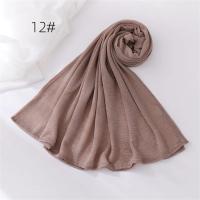 18 colores liso suave fino poliéster Hijabs mujeres largo musulmán chal bufanda turbante envolturas para la cabeza señora islámico 170*70Cm - details 21