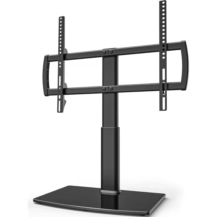 Soporte Pie TV Universal, Peanas para Televisores de 32 a 70 Pulgadas, Soporte TV Mesa Altura Ajustable de 4 Niveles, Base de Cristal Templado de Alta Resistencia, MAX 50 Kg, MAX Vesa 600x400 mm - 1