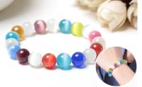 Cuentas de 10mm, regalo Feng Shui, pulsera de piedra de ojo de gato Natural para mujer, amuleto de buena suerte hecho a mano, joyería - details 6