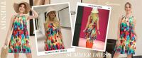 Vestido MIDI estampado en color degradado para mujer, chaleco sin mangas con bolsillos, informal, a la moda, cuello redondo - details 2