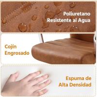 Silla Giratoria de Oficina Sillón de Trabajo con Respaldo Tapizado Asiento Sintético Altura Ajustable Negro - details 52
