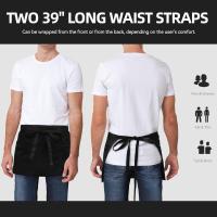 Nuevo Delantal de cintura Unisex, 3 bolsillos, delantal corto de poliéster de media cintura, medio delantal para peluquero - details 9