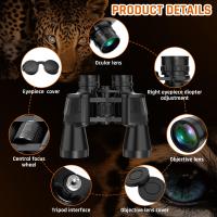 Prismáticos militares de alta potencia para adultos, binoculares de visión nocturna con poca luz, HD compacto profesional/Diario, impermeables para observación de aves, caza/viajes/al aire libre, 20x50 - details 4