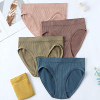 Ropa interior de algodón para mujer, bragas triangulares simples y transpirables de cintura media para niña - details 1