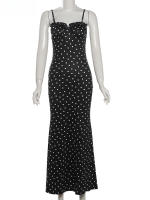 Vestido clásico de moda para mujer con tirantes finos y espalda descubierta ajustado al cuerpo, traje de moda para mujer de verano. - details 6