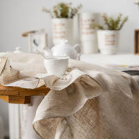 Mantel Redondo de Algodón con Borlas Cubierta de Mesa a Prueba de Polvo para Cocina y Comedor - details 5