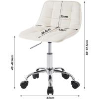 Tocador Giratorio, Silla Ergonómica Escritorio con Respaldo, Taburete Bajo con Asiento Ajustable de Altura - details 4