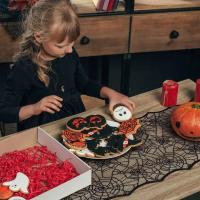 Decoración de camino, camino de mesa de tela de araña negra para mesa de cocina, decoración interior de Halloween, 1 pieza. - details 10