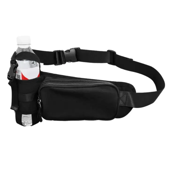 Paquete de cinturón para correr de tela Oxford de gran capacidad con bolsa para botella de agua, paquete de hombro deportivo con cremallera impermeable - 1