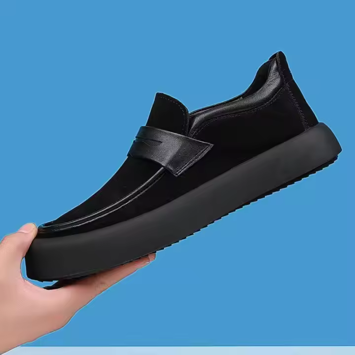 Cuero Versátil Pie de tendencia Zapatos casuales de cuero Zapatos Doudou para hombre - 1