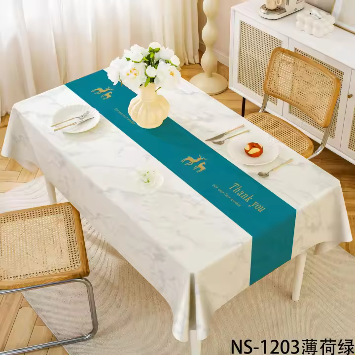 Mantel de Mesa de Lujo de Alta Gama para el Hogar Impermeable PVC, Resistente al Aceite, Rectangular, Venta al por Mayor - 1