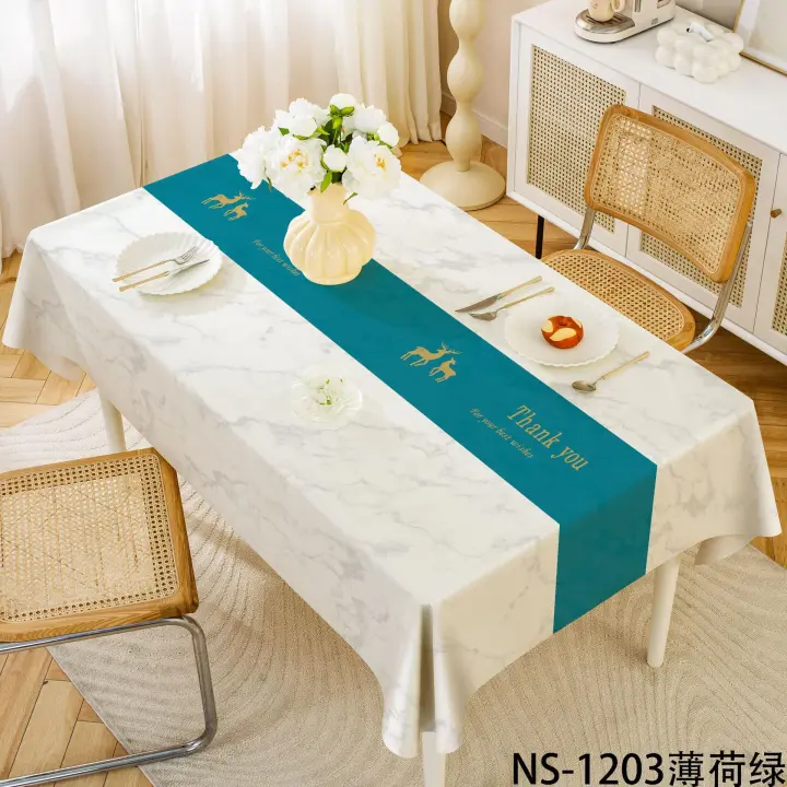 Mantel de Mesa de Lujo de Alta Gama para el Hogar Impermeable PVC, Resistente al Aceite, Rectangular, Venta al por Mayor - 1