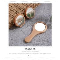 Espejo de Madera Portátil Mini Mini Espejo de Maquillaje para Mujeres Espejo Redondo de Belleza en Mano - details 12
