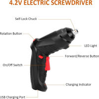 Llave de Fuerza Eléctrica Portátil Sin Cable 47 Piezas 3.6V 1800mAh con Luz LED para Mejoras del Hogar y Herramientas Rotativas - details 4