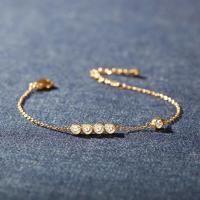Pulsera de estilo Simple de moda para mujer con circonita redonda de cinco puntos de plata pura vendedora caliente - details 2