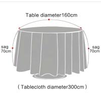 Mantel circular de alta calidad de 300 cm, jacquard blanco para eventos de bodas, banquetes, fundas de hotel y decoraciones de mesa. - details 6