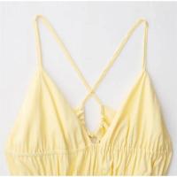 Vestido de noche elegante OUWU Cadena larga amarilla con cuello en V Ropa de playa para vacaciones de verano - details 2