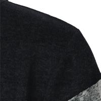 Autumn/winter men's stand-up collar striped check zipper knit top with fashion color matching - details 17