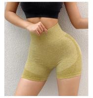 Pantalones cortos deportivos de Yoga para mujer, pantalones cortos ajustados elásticos de cintura alta, sin costuras, secado rápido, fitness - details 3