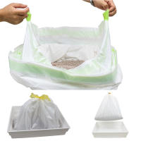 Bolsa de arena para gatos, bolsa de arena gruesa con diseño de cordón oculto, gran capacidad, suministros de limpieza para mascotas, 7 unidades por juego - details 8