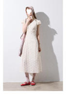 Vestido floral del sur de Francia, estilo de vacaciones de verano en el campo para mujer, mono de manga corta, falda larga con tirantes - details 25
