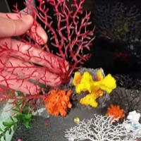 Adornos de resina para acuario, arrecife de Coral, artesanía colorida, paisaje de pecera, decoración, accesorios de plantas acuáticas artificiales simuladas - details 9