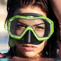 Máscara de buceo panorámica, máscara de snorkel de 3 ventanas con cubierta para la nariz, gafas de snorkel antiniebla, equipo libre de buceo y entrenamiento de natación - details 3