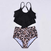 Nuevo traje de baño de dos piezas de cintura alta con bikini dividido conservador con borde de volantes - details 23