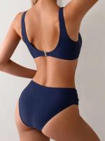 Conjunto de bikini push-pull para mujer, bikini sexy de encaje con lazo, traje de baño de dos piezas para mujer, traje de playa L 2024 - details 3